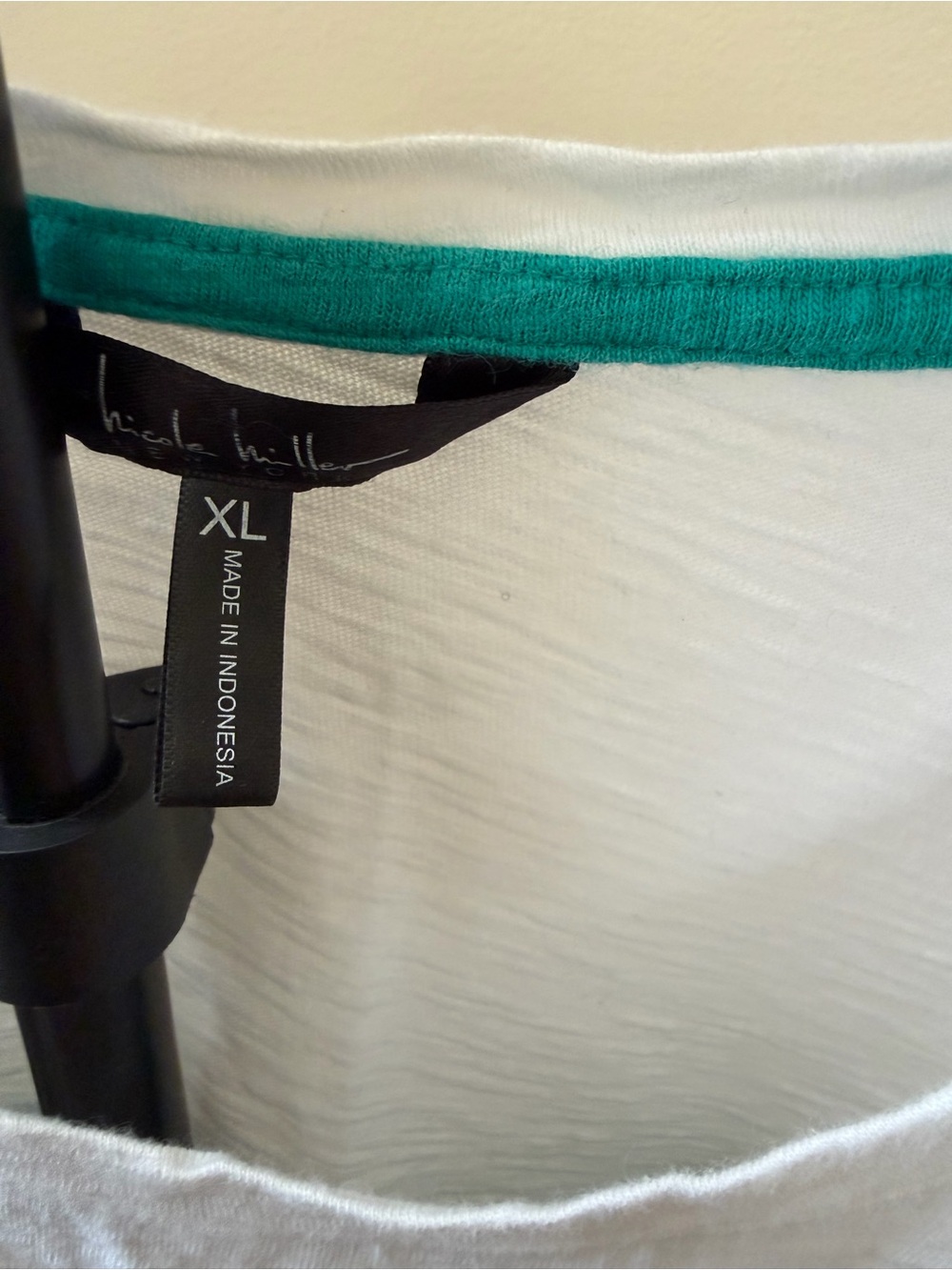 Nicole Miller Womens XL Teal White Colorblock T Shirt Dress Jersey Knit - Picture 4 of 9
